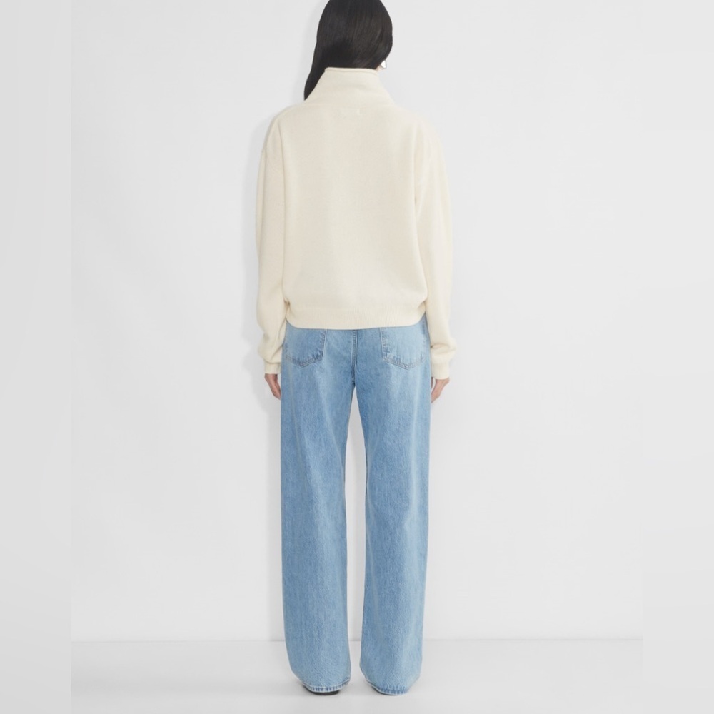 Aritzia Cashmere Mockneck Sweater in Whisper White - Picture 2 of 7